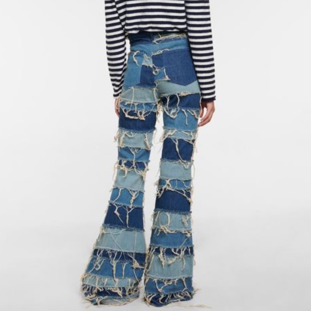 Sportmax bell bottom patchwork jeans Guelfi size 28